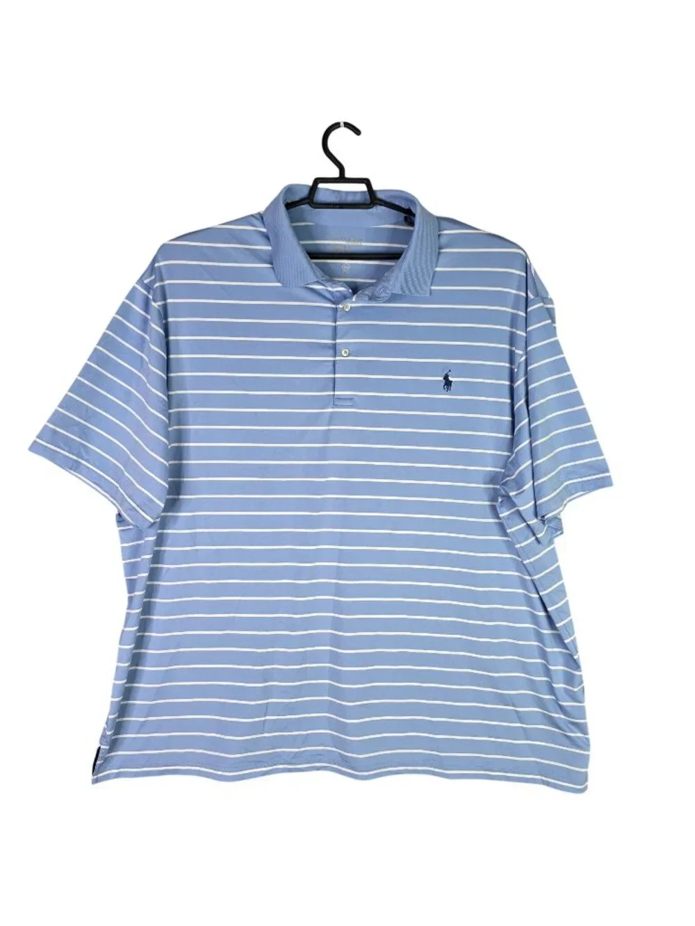 Mens Polo Ralph Lauren Blue White Striped Polo Shirt Short Sleeve Size 3XB